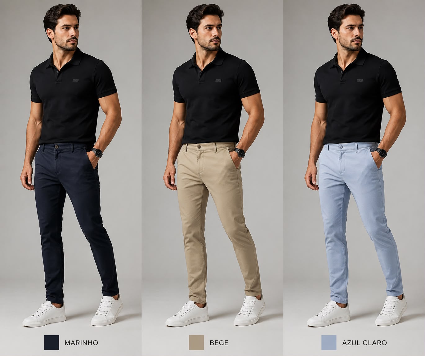 Calça Chino Alfaiataria Slim Masculina